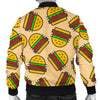 Hamburger Pattern Print Men's Bomber Jacket-grizzshop