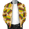 Hamburger Pattern Print Men's Bomber Jacket-grizzshop