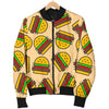 Hamburger Pattern Print Men's Bomber Jacket-grizzshop