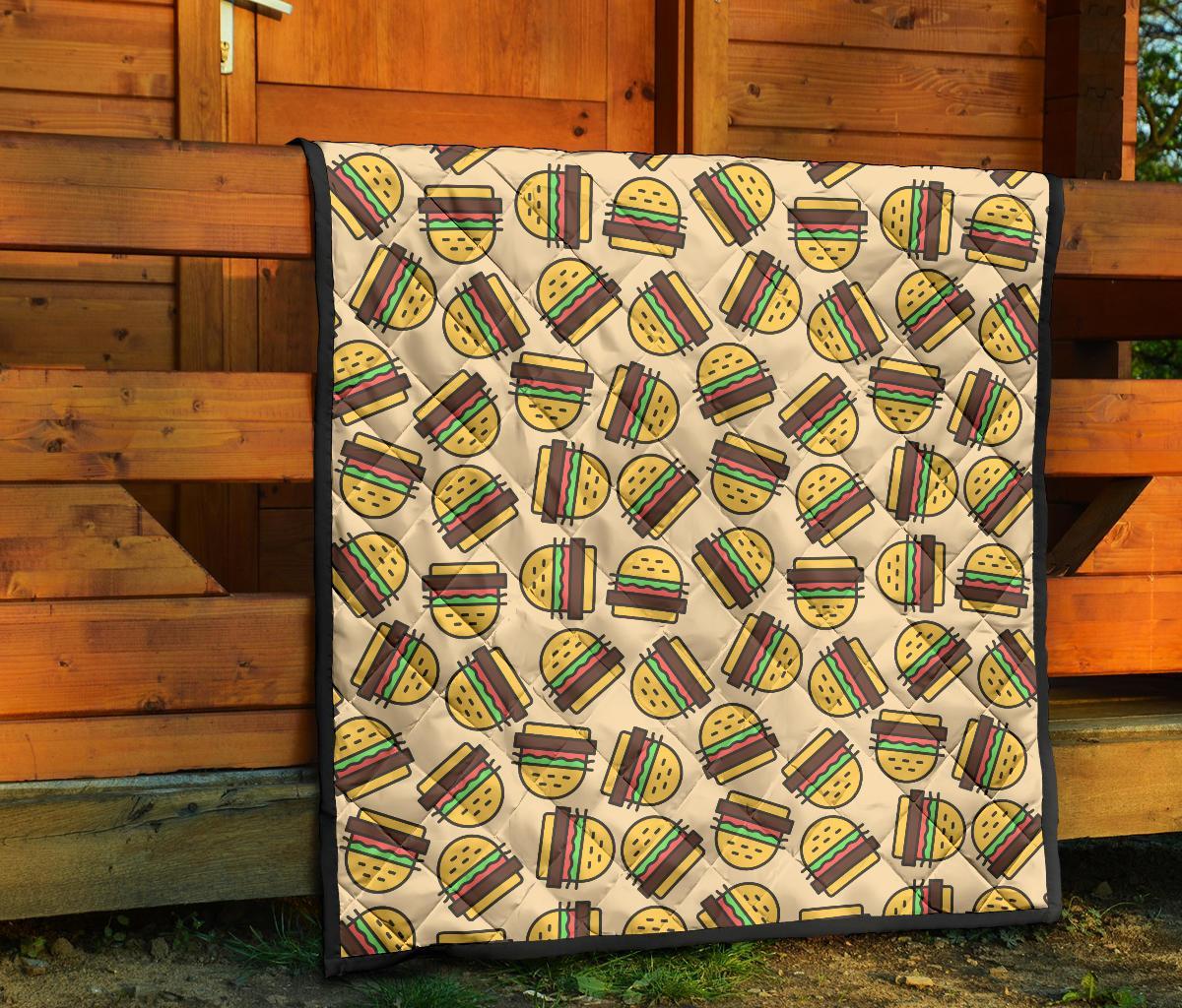 Hamburger Pattern Print Quilt-grizzshop