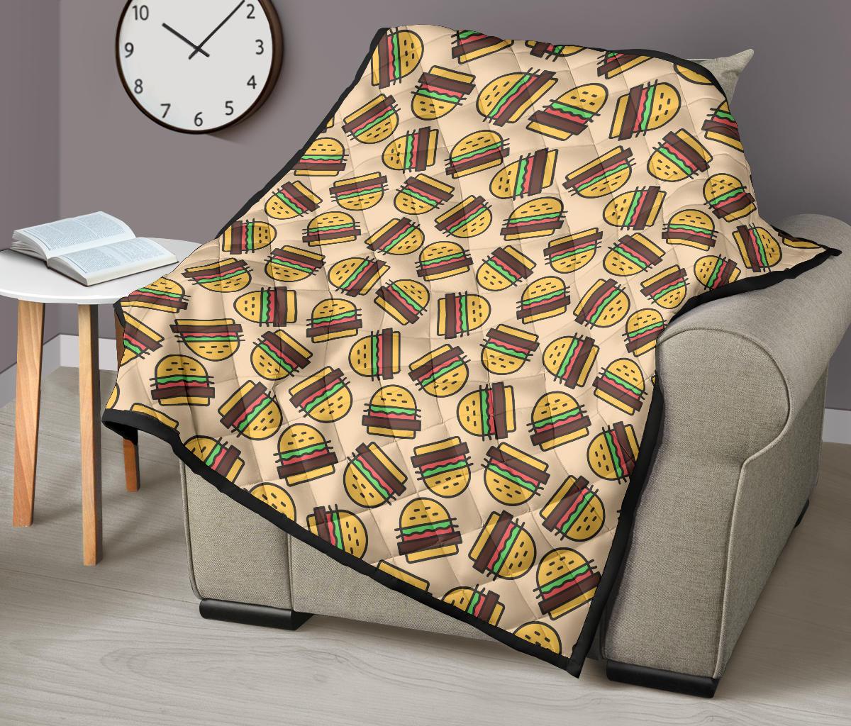 Hamburger Pattern Print Quilt-grizzshop