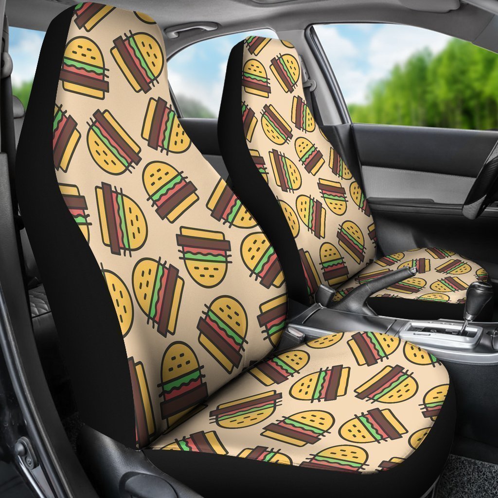 Hamburger Pattern Print Universal Fit Car Seat Covers-grizzshop