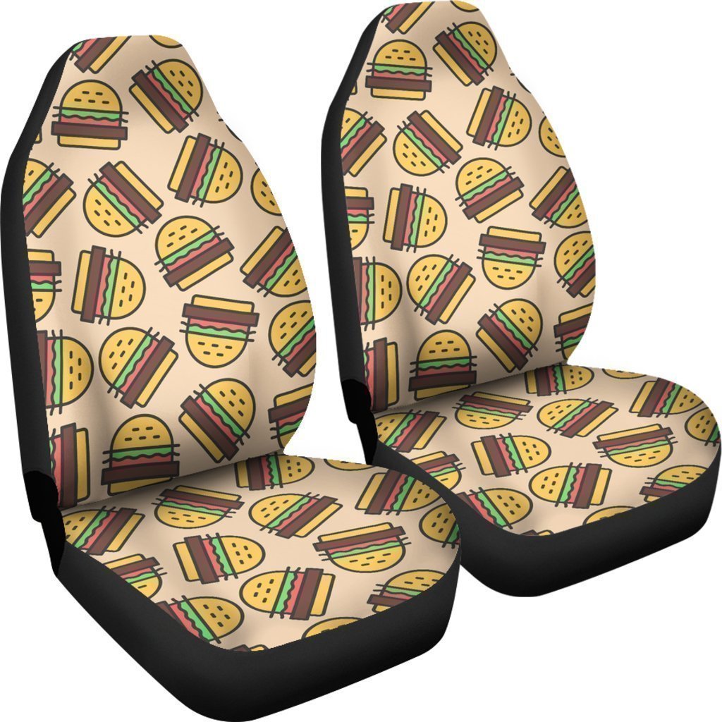 Hamburger Pattern Print Universal Fit Car Seat Covers-grizzshop