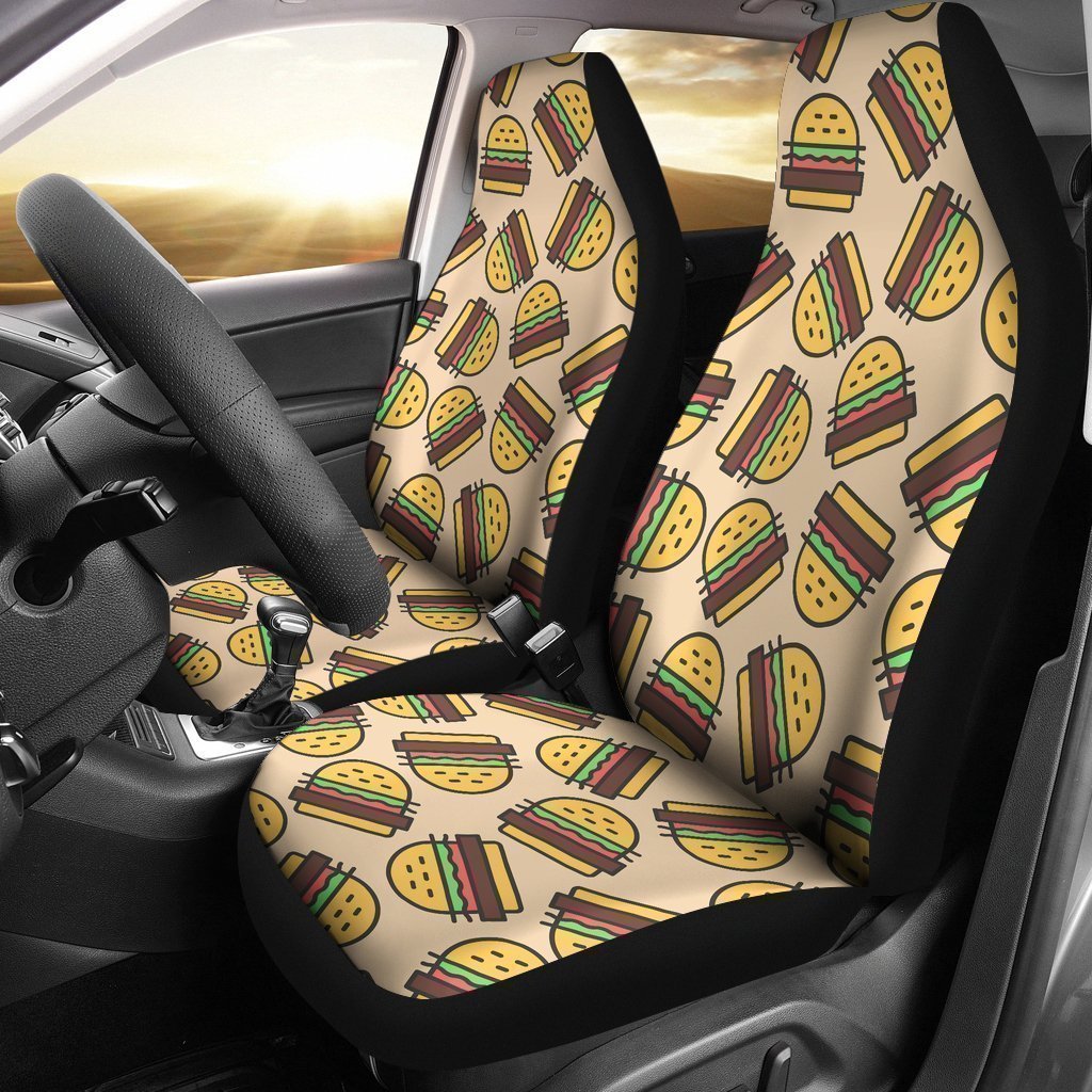 Hamburger Pattern Print Universal Fit Car Seat Covers-grizzshop