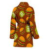 Hamburger Pattern Print Women Long Robe-grizzshop