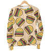 Hamburger Pattern Print Women's Sweatshirt-grizzshop