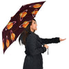 Hamburger Planet Pattern Print Automatic Foldable Umbrella-grizzshop