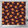 Hamburger Planet Pattern Print Bathroom Shower Curtain-grizzshop