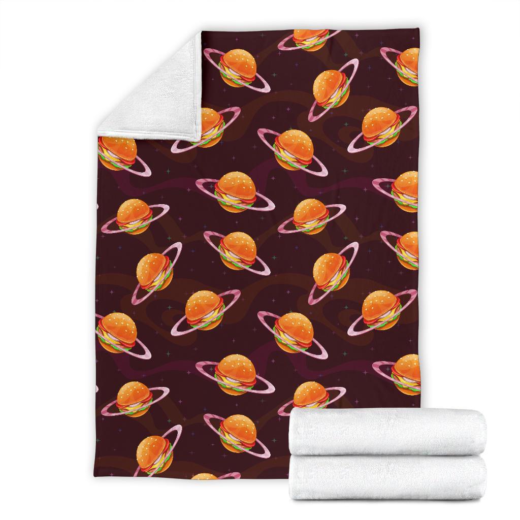 Hamburger Planet Pattern Print Blanket-grizzshop