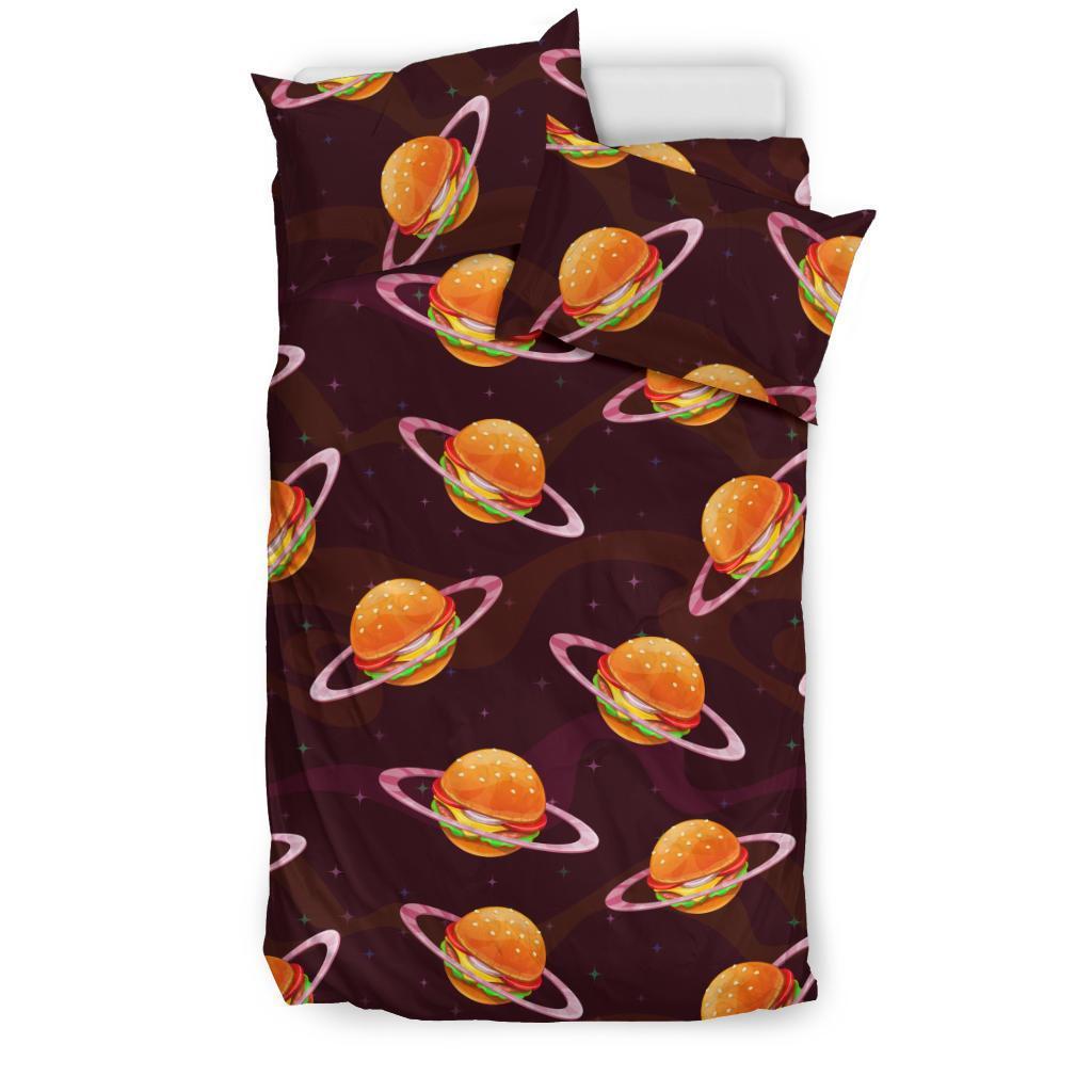 Hamburger Planet Pattern Print Duvet Cover Bedding Set-grizzshop