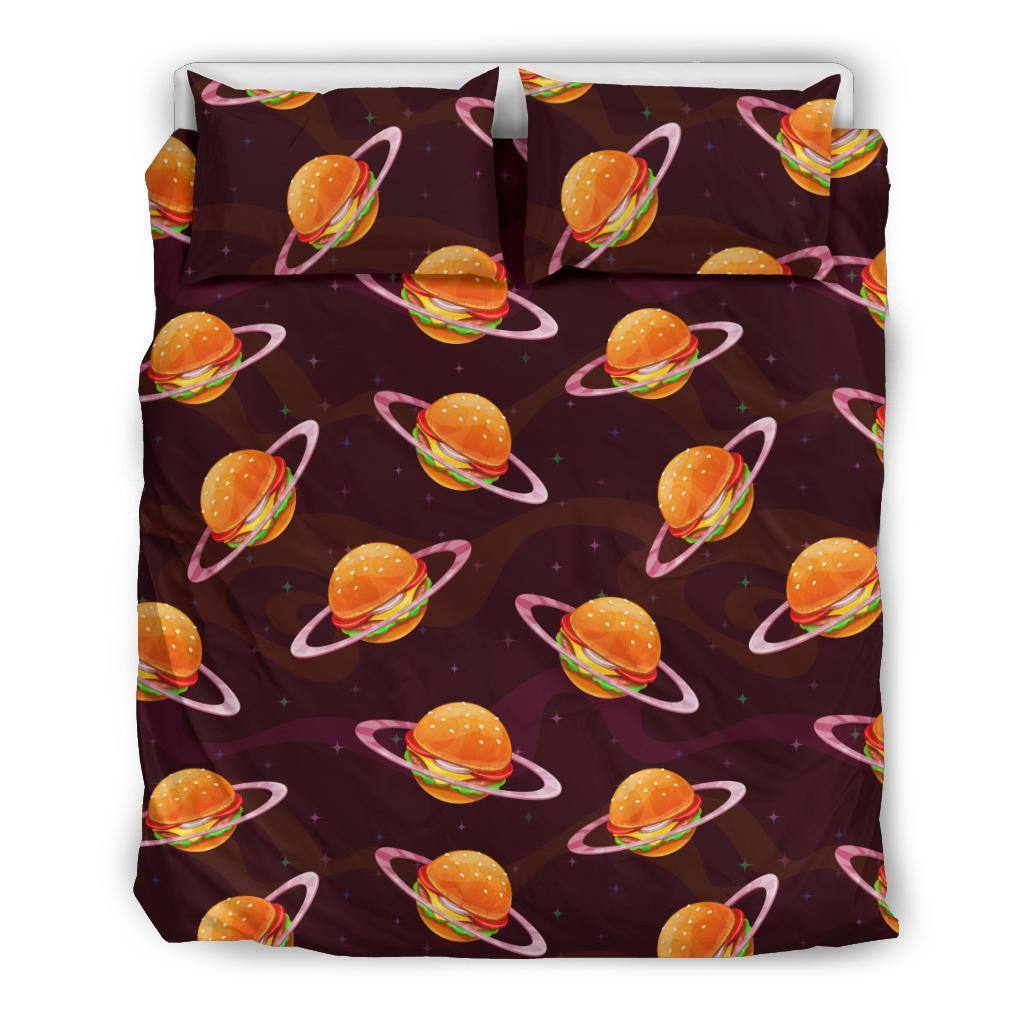 Hamburger Planet Pattern Print Duvet Cover Bedding Set-grizzshop