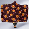 Hamburger Planet Pattern Print Hooded Blanket-grizzshop