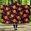 Hamburger Planet Pattern Print Hooded Blanket-grizzshop