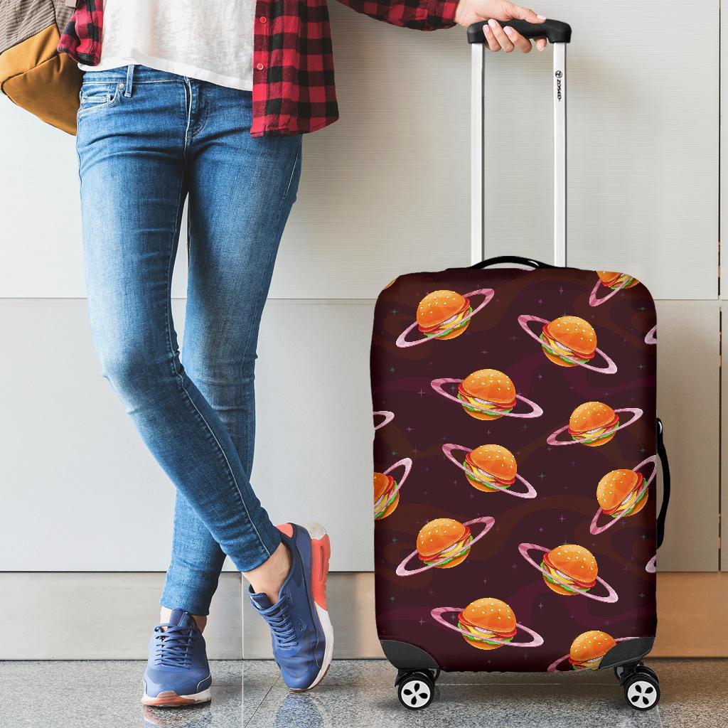 Hamburger Planet Pattern Print Luggage Cover Protector-grizzshop