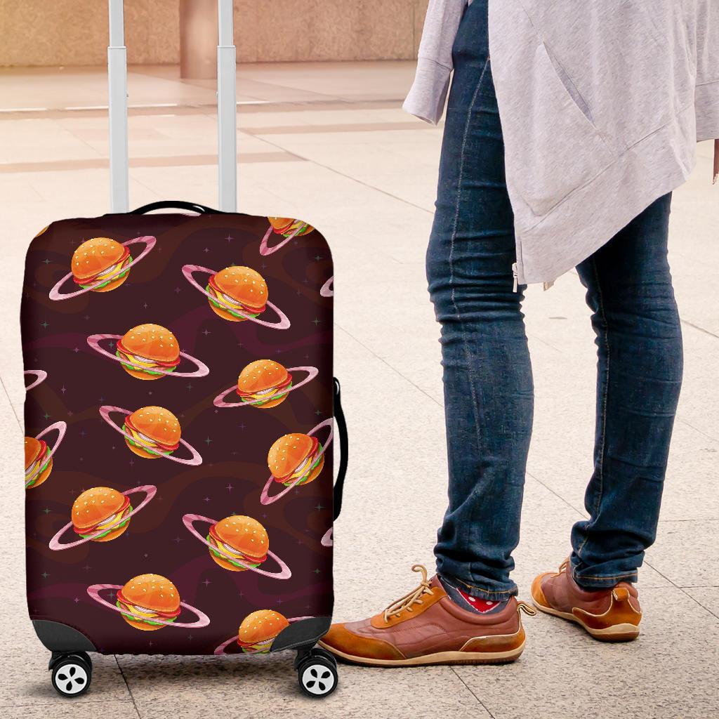 Hamburger Planet Pattern Print Luggage Cover Protector-grizzshop