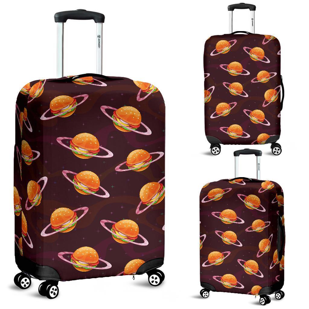 Hamburger Planet Pattern Print Luggage Cover Protector-grizzshop