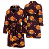 Hamburger Planet Pattern Print Men Long Robe-grizzshop