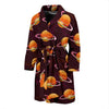 Hamburger Planet Pattern Print Men Long Robe-grizzshop