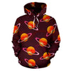 Hamburger Planet Pattern Print Men Women Pullover Hoodie-grizzshop