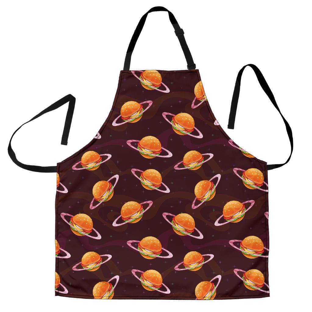 Hamburger Planet Pattern Print Men's Apron-grizzshop