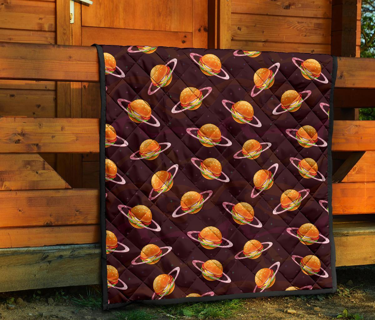 Hamburger Planet Pattern Print Quilt-grizzshop