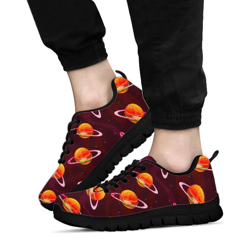 Hamburger Planet Pattern Print Sneaker Shoes For Men Women-grizzshop