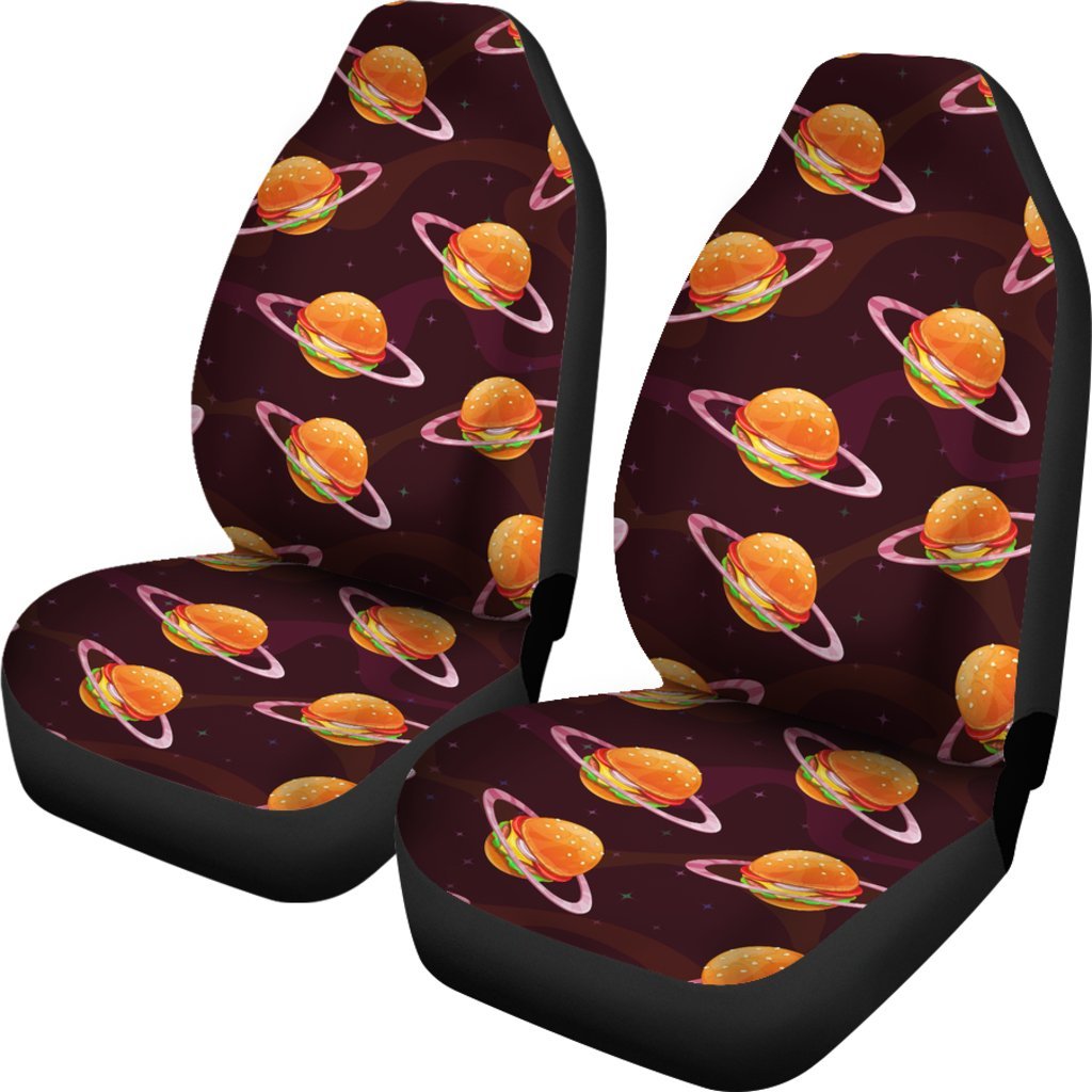 Hamburger Planet Pattern Print Universal Fit Car Seat Covers-grizzshop