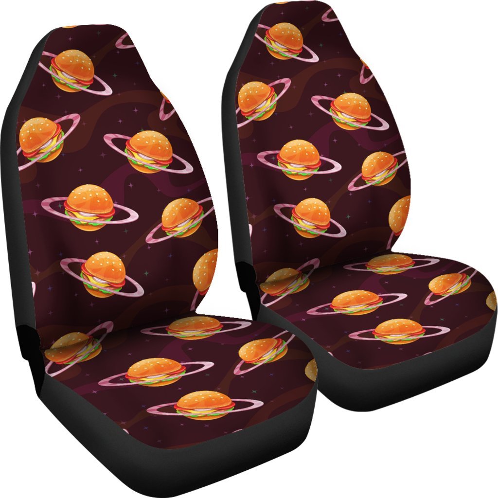 Hamburger Planet Pattern Print Universal Fit Car Seat Covers-grizzshop