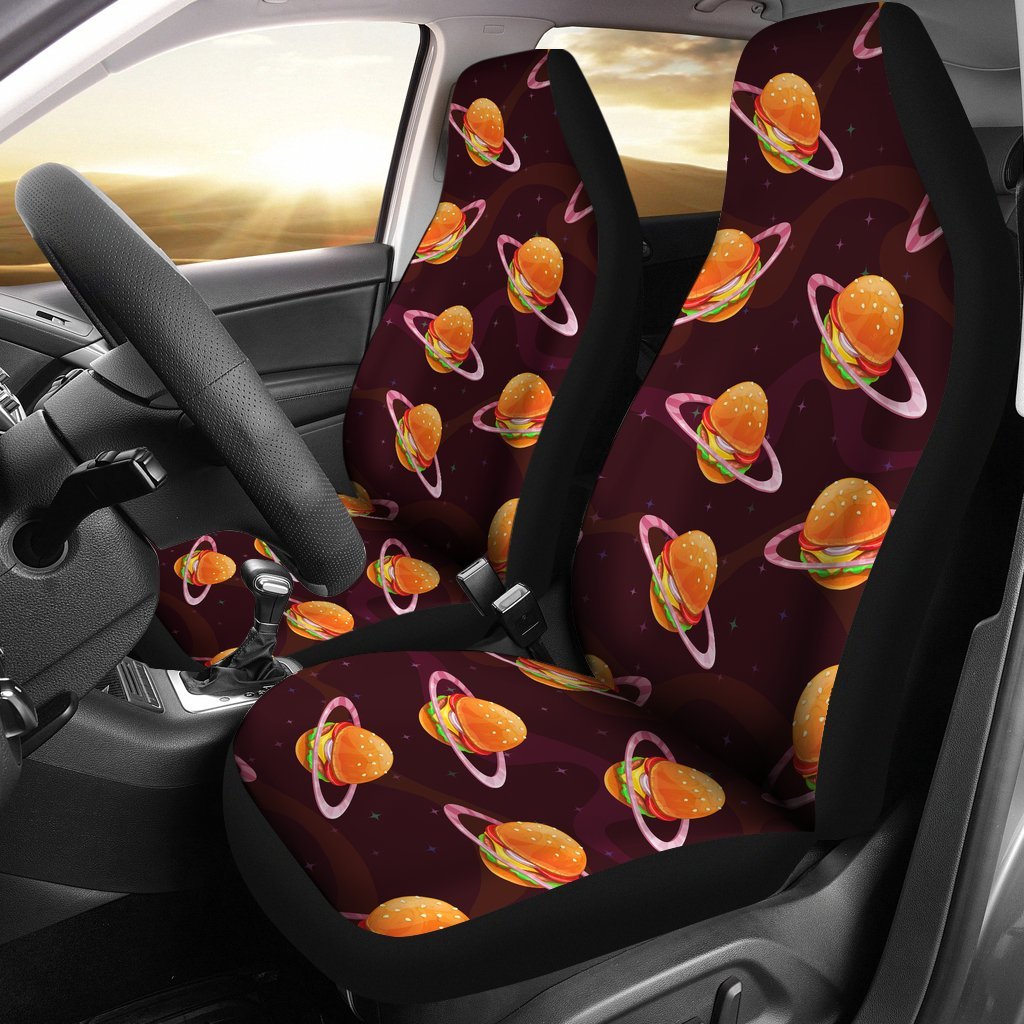 Hamburger Planet Pattern Print Universal Fit Car Seat Covers-grizzshop