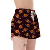 Hamburger Planet Pattern Print Women's Shorts-grizzshop