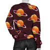 Hamburger Planet Pattern Print Women's Sweatshirt-grizzshop