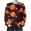 Hamburger Planet Pattern Print Women's Sweatshirt-grizzshop