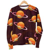 Hamburger Planet Pattern Print Women's Sweatshirt-grizzshop