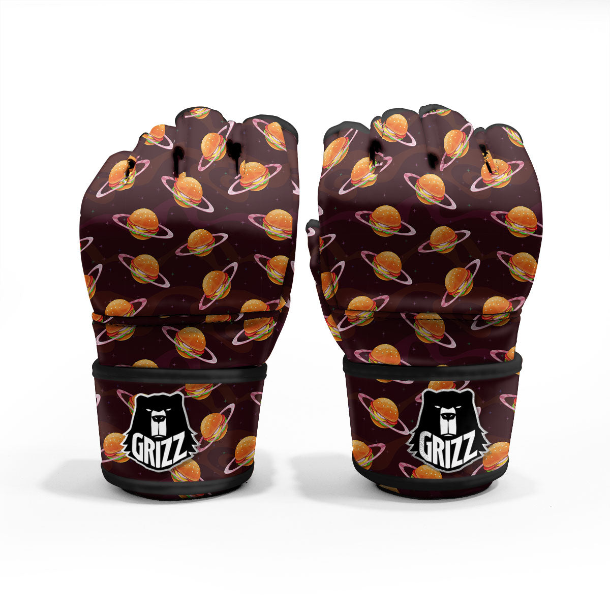 Hamburger Planet Print Pattern MMA Gloves-grizzshop