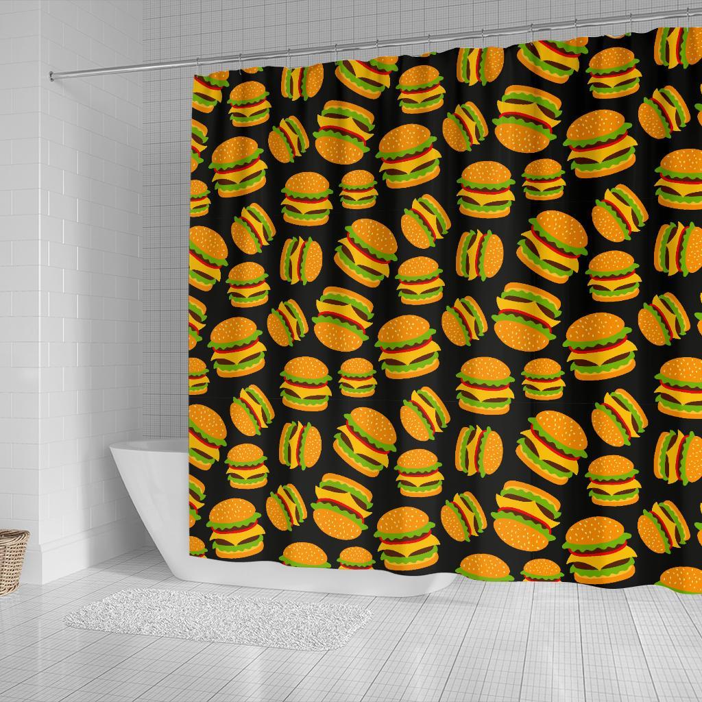 Hamburger Print Pattern Bathroom Shower Curtain-grizzshop