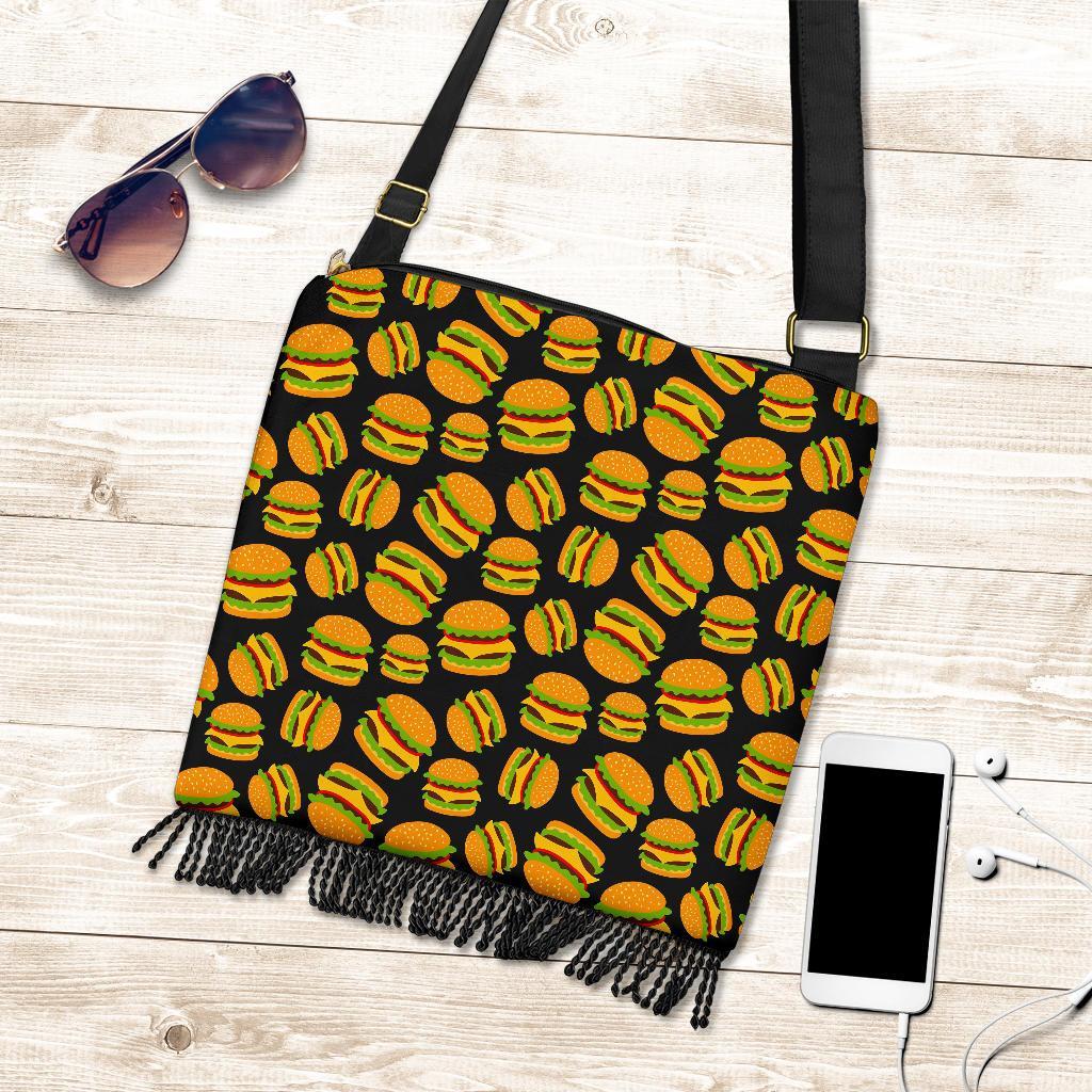 Hamburger Print Pattern Crossbody bags-grizzshop