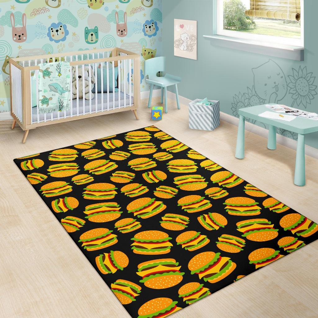 Hamburger Print Pattern Floor Mat-grizzshop