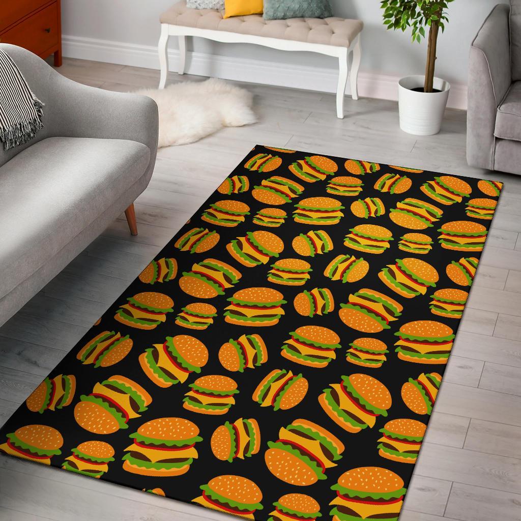 Hamburger Print Pattern Floor Mat-grizzshop