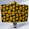 Hamburger Print Pattern Hooded Blanket-grizzshop