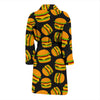 Hamburger Print Pattern Men Long Robe-grizzshop