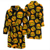 Hamburger Print Pattern Men Long Robe-grizzshop