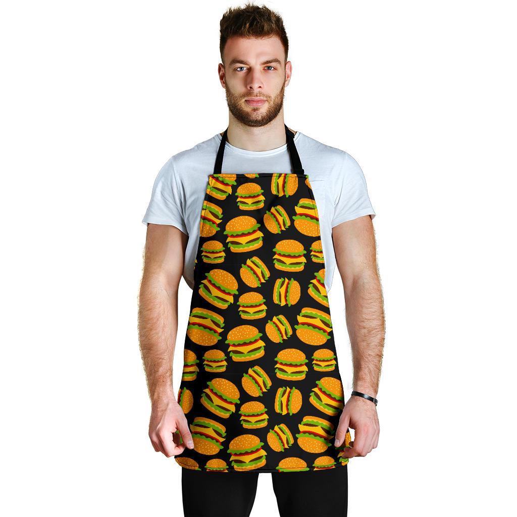 Hamburger Print Pattern Men's Apron-grizzshop