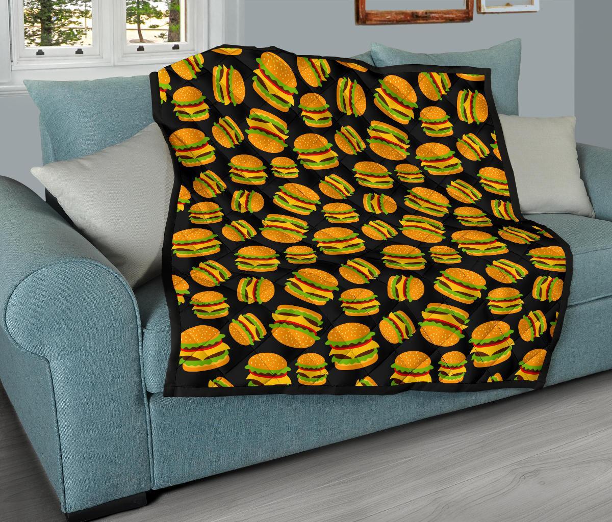 Hamburger Print Pattern Quilt-grizzshop