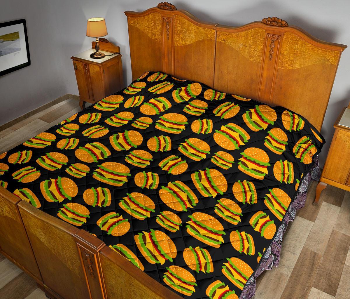 Hamburger Print Pattern Quilt-grizzshop