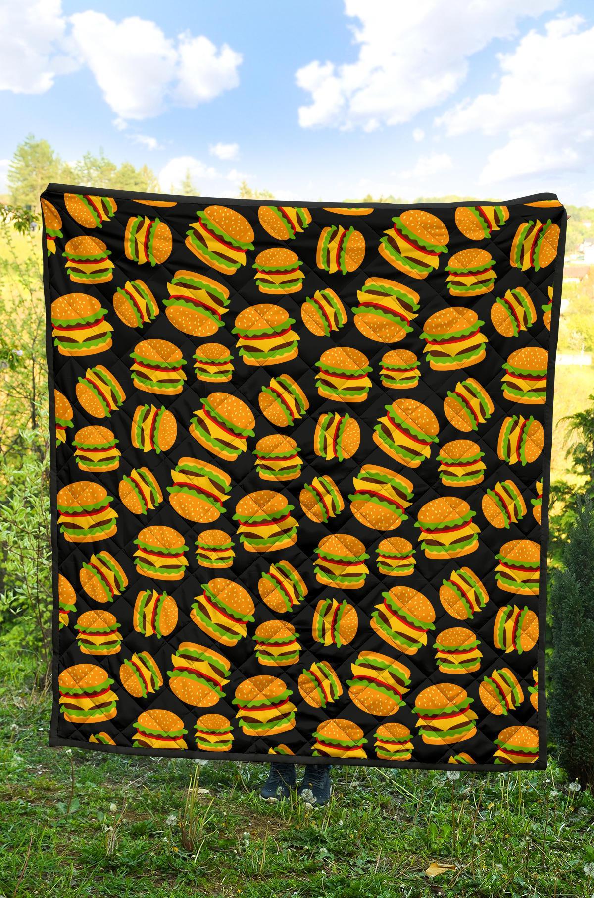 Hamburger Print Pattern Quilt-grizzshop