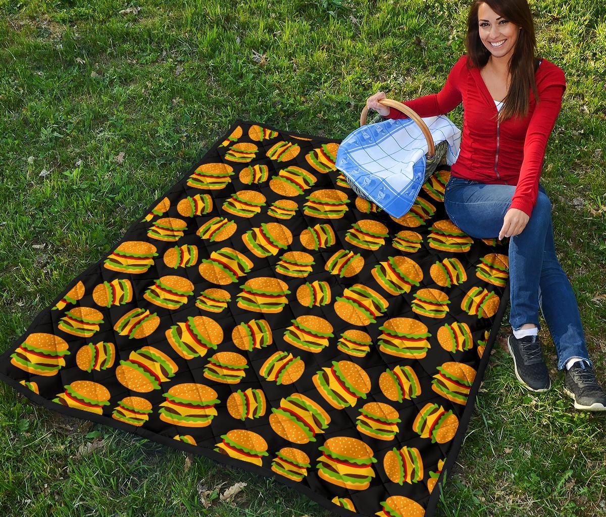 Hamburger Print Pattern Quilt-grizzshop