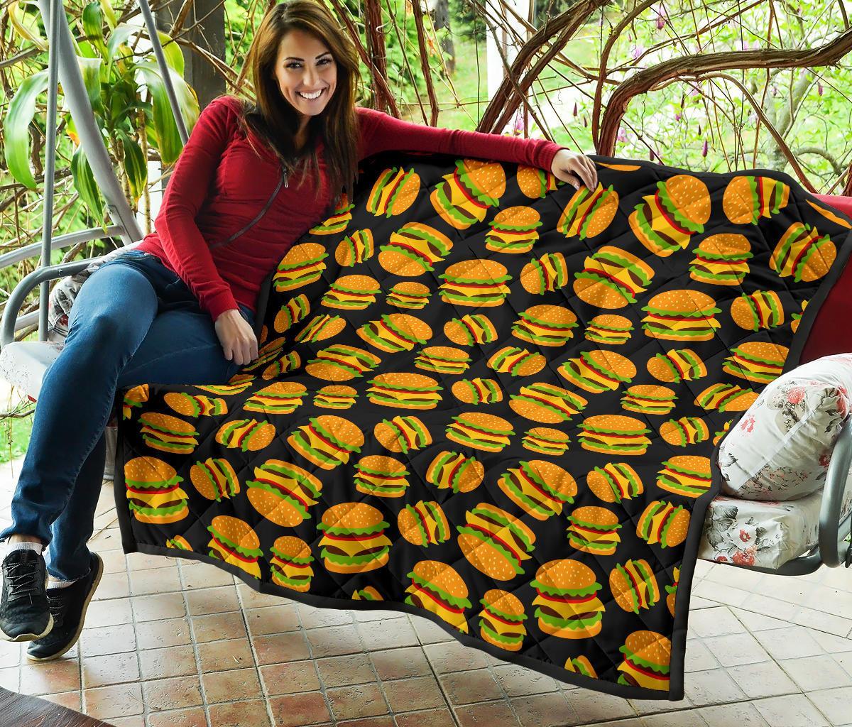 Hamburger Print Pattern Quilt-grizzshop