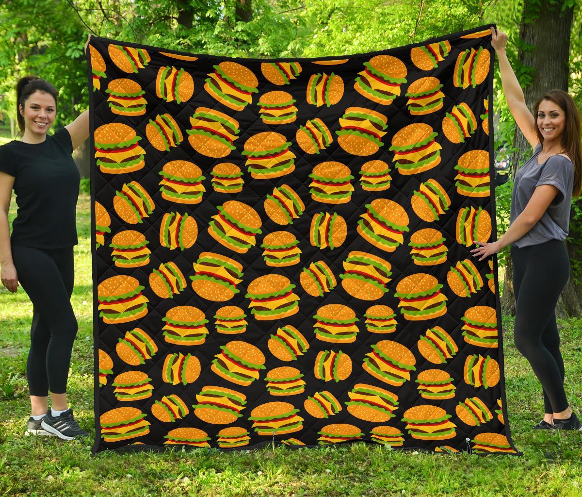 Hamburger Print Pattern Quilt-grizzshop