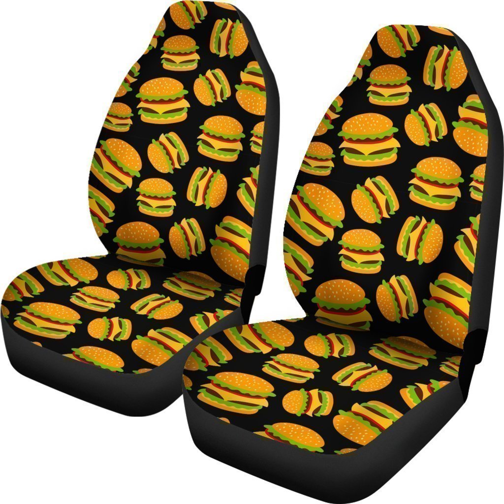 Hamburger Print Pattern Universal Fit Car Seat Covers-grizzshop