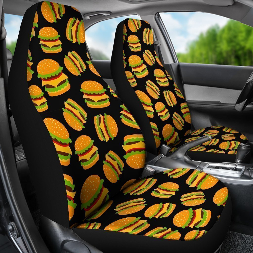 Hamburger Print Pattern Universal Fit Car Seat Covers-grizzshop